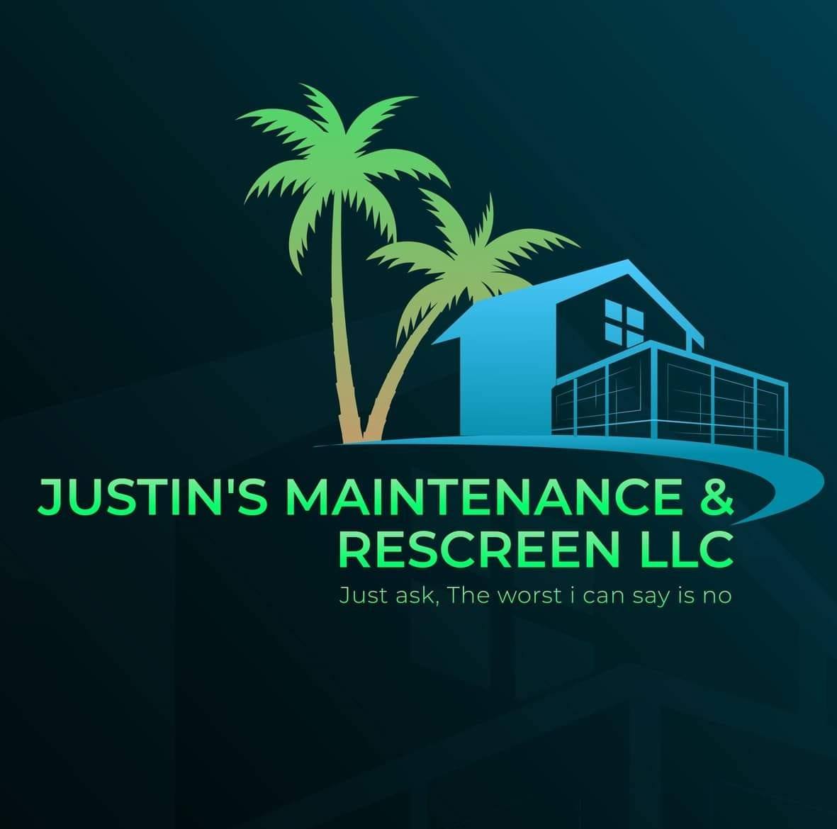Justin's Maintenance and Rescreen Logo