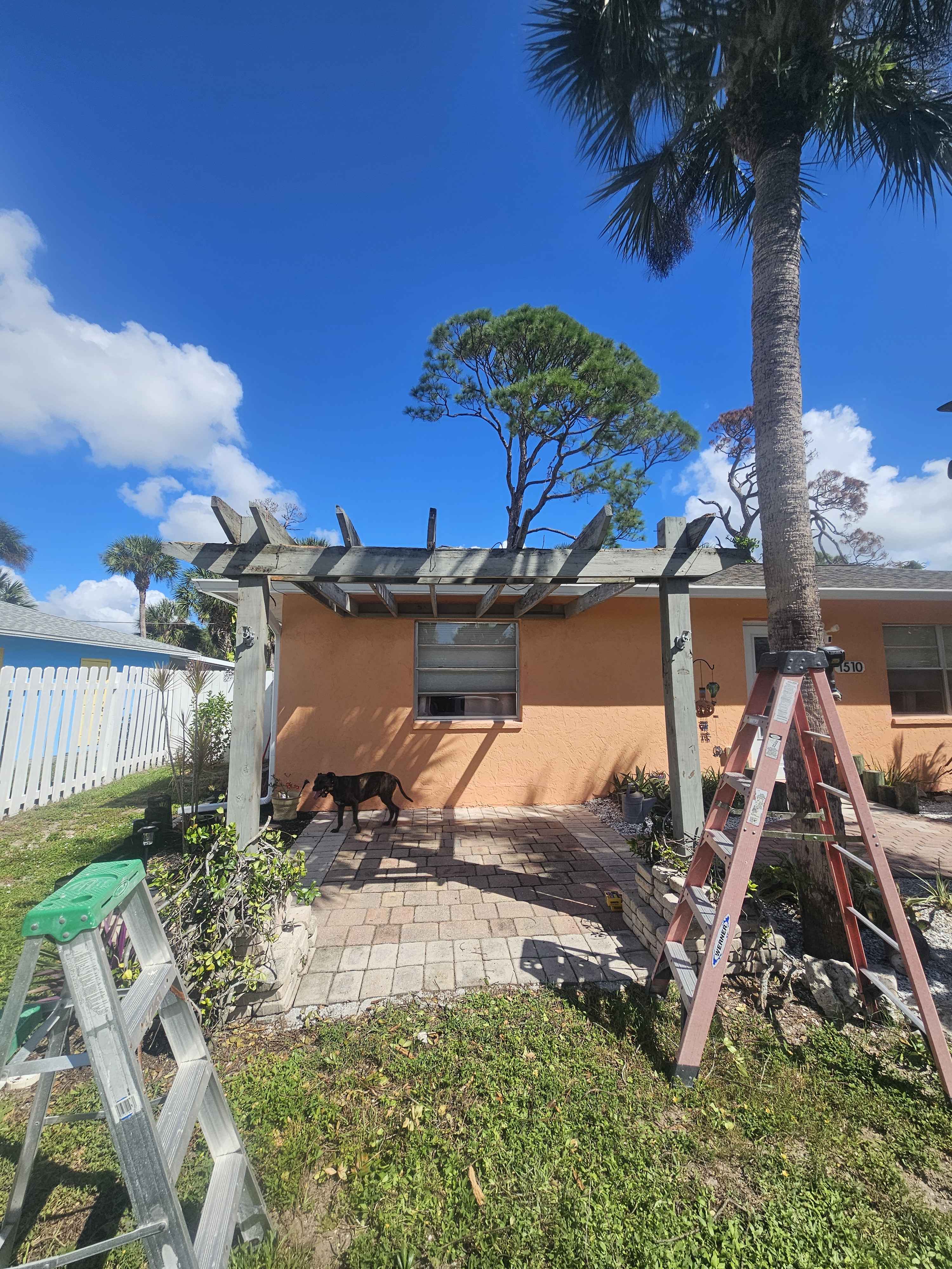 Pool cage restoration project in Sarasota