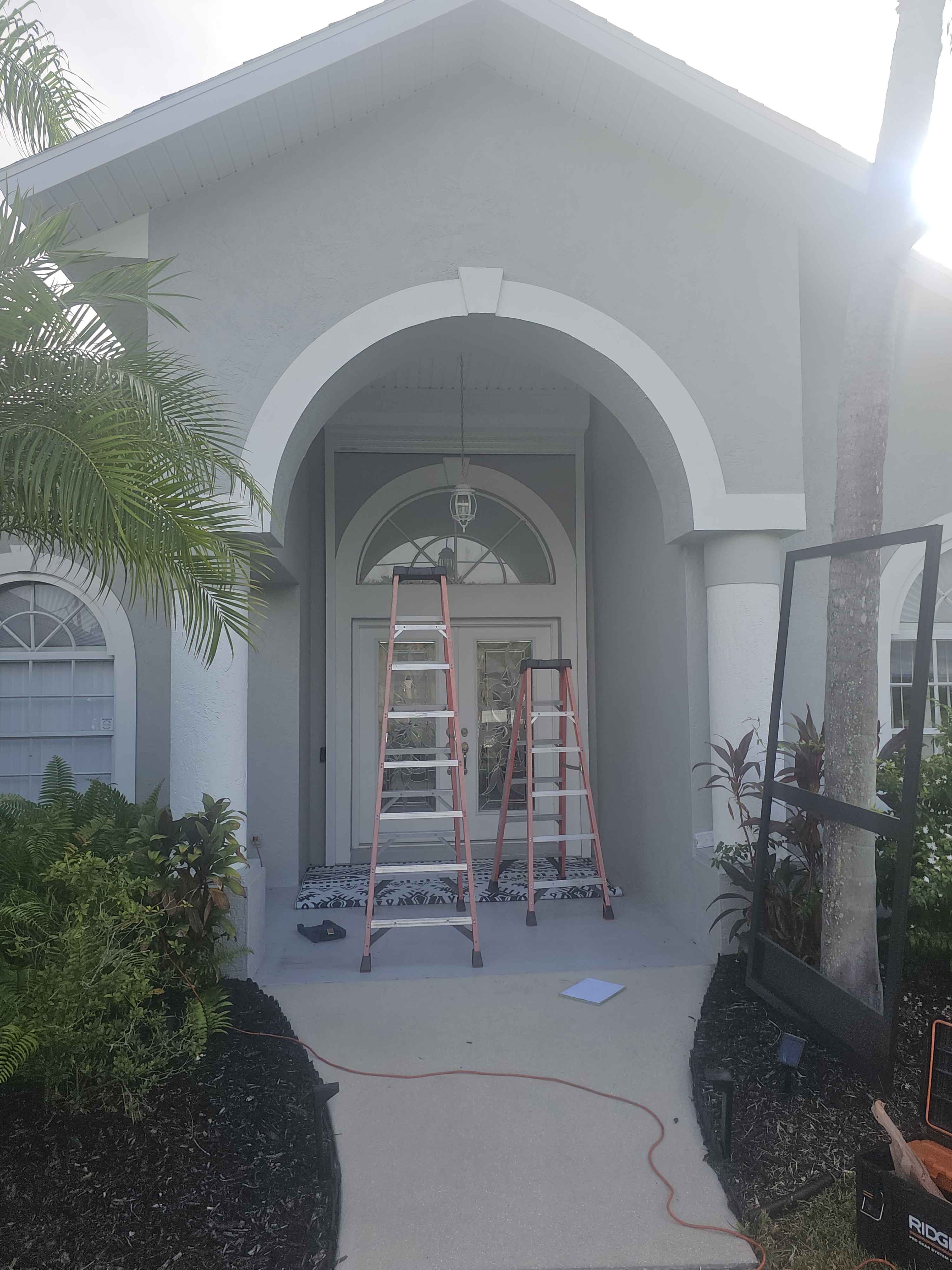 Screen enclosure repair in progress Sarasota FL