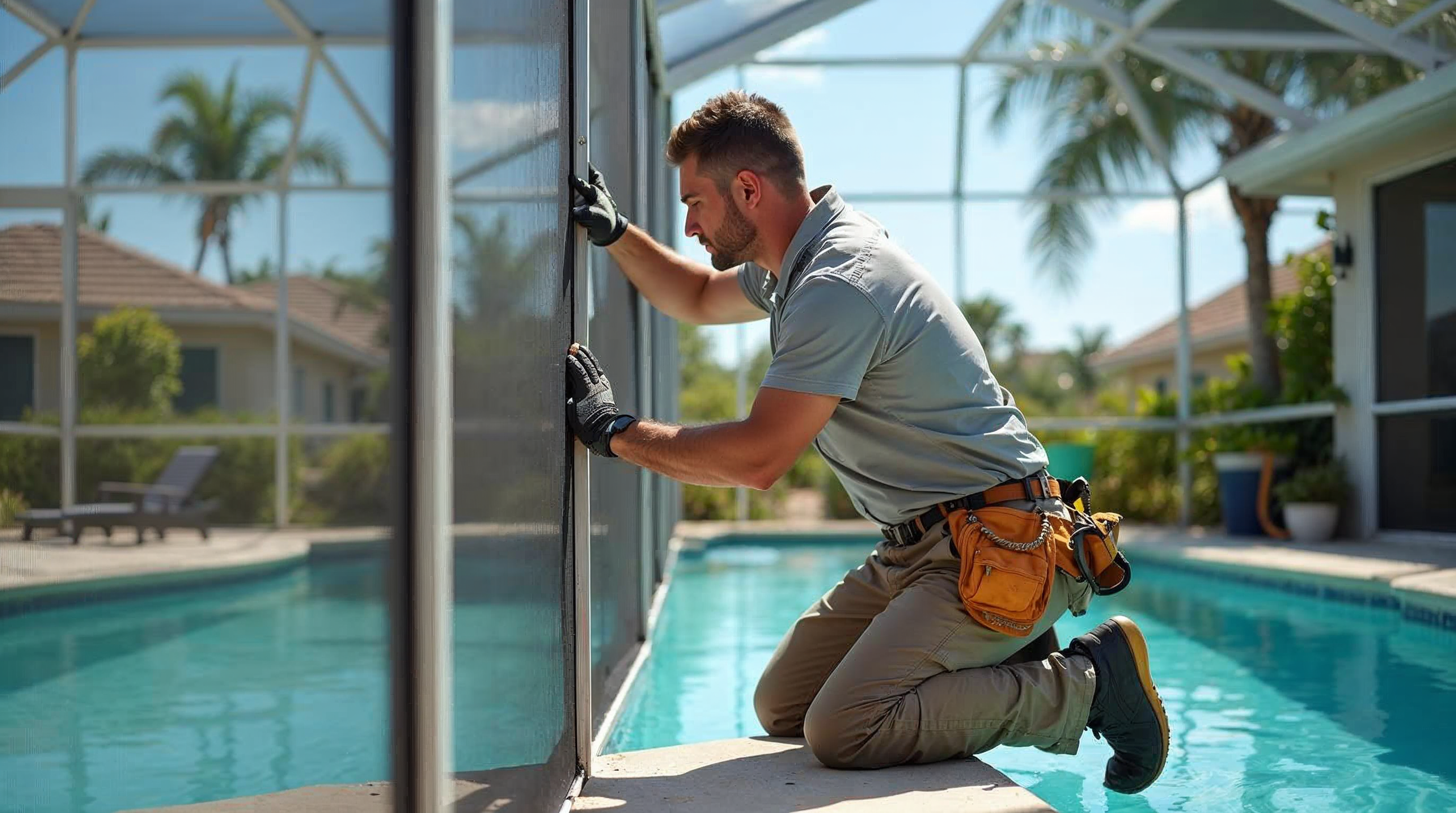 Justin's Maintenance and Rescreen team Sarasota