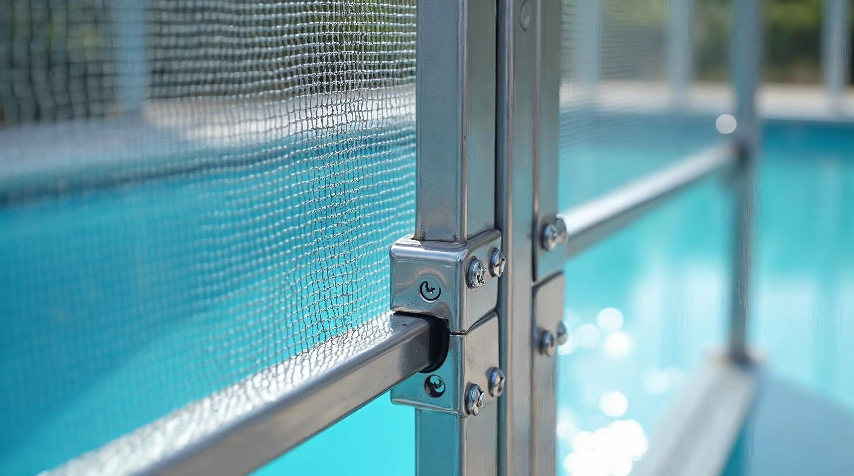 Stainless steel hardware on screen enclosure